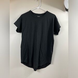 Madewell Black Plain Cotton Women's  T-Shirt Career Summer Size M